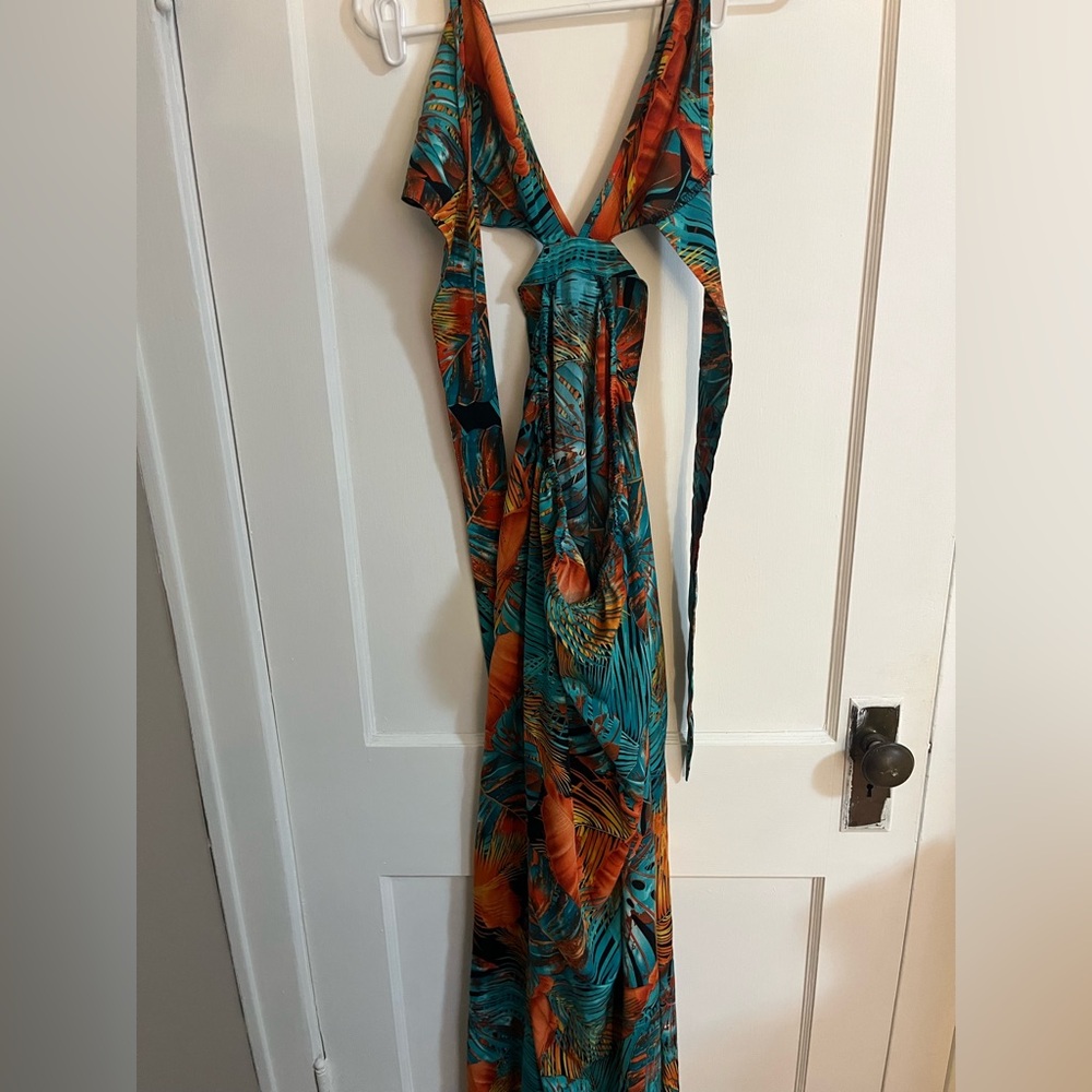 Tropical Print Maxi Dress
